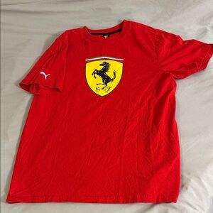 Ferrari Red Tee with Iconic Emblem
